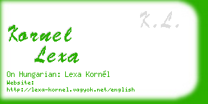 kornel lexa business card