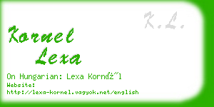 kornel lexa business card